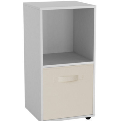 White, Cream - 2-Cube Shelving Unit With Inserts