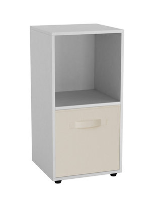 White, Cream - 2-Cube Shelving Unit With Inserts