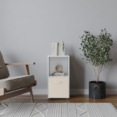 White, Cream - 2-Cube Shelving Unit With Inserts