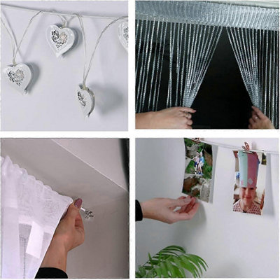 INCREWAY 5-Metre Curtain Wire With Hooks – PVC-Coated Steel Cable, 6 Eye Hooks & 6 Hooks For Voile, Net & Bay Windows