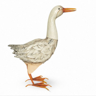 White Decorative Metal Ornamental Duck Garden Ornament Outdoor Animal ...