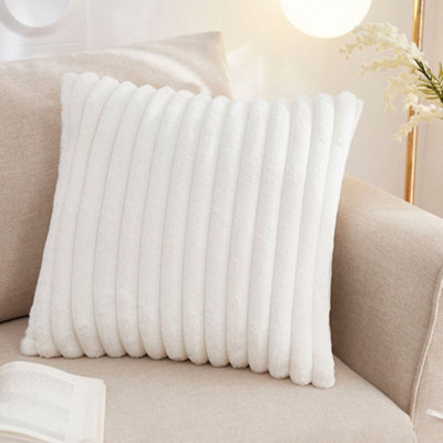 White Decorative Plush Sofa Throw Pillow Square Pillow