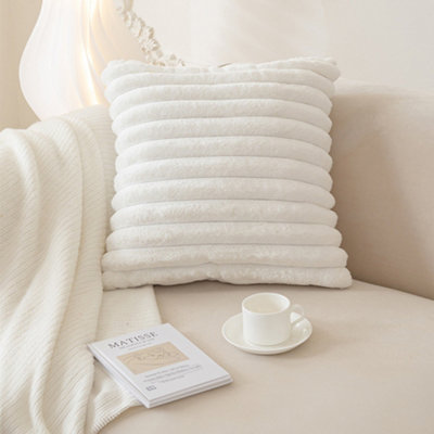 White Decorative Plush Sofa Throw Pillow Square Pillow