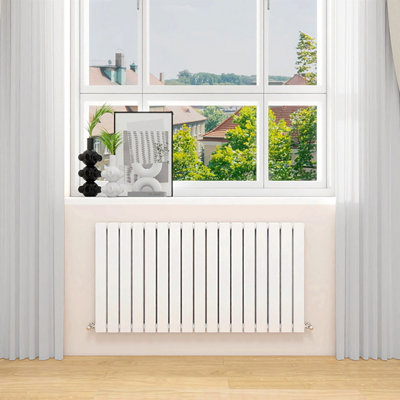 White Designer Radiator Horizontal Flat Panel Double Panel Rad