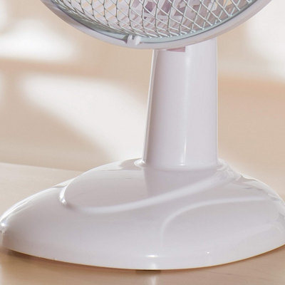 White Desk Fan Small 6 Inch Portable Caravan Home Fan 3 Blade 2 Speed Mini Fan - 4