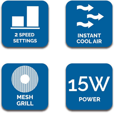 White Desk Fan Small 6 Inch Portable Caravan Home Fan 3 Blade 2 Speed Mini Fan - 5