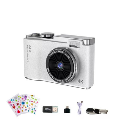 White Digital Camera HD 1080P 64MP 2.4'' LCD Display Screen Anti-Shake ...