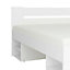 White Double European Bed Frame Headboard Storage Shelves Solid Wood Slats Nepo