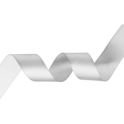 White Double Sided Satin Ribbon Polyester Ribbon Roll, 25mm x 10 metres