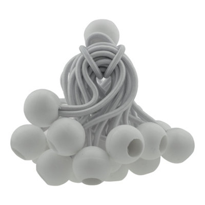 white elasticated bungee ball for marquee toggles,tie down straps (20 x4")