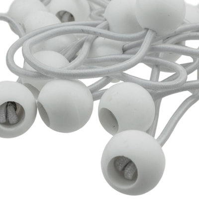 20 Pack White Rope Bunji Buttons – UTE Bungee Knobs For Boats, Tarps, & Cargo