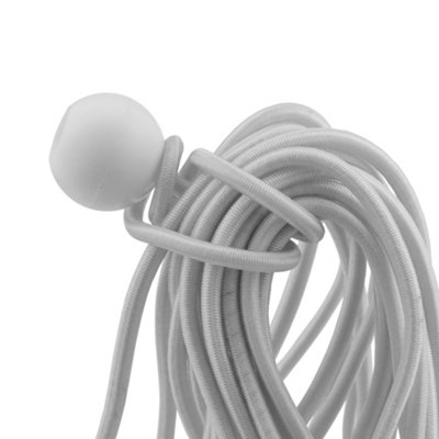 white elasticated bungee ball for marquee toggles,tie down straps,pack of 20 x 15cm (6")