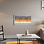 White Electric Fire Wall Mounted or Inset Fireplace 12 Flame Colors with Remote Control 40 Inch