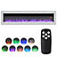 White Electric Fire Wall Mounted or Inset Fireplace 9 Flame Colors with Freestanding Leg 60 Inch