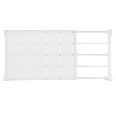 White Extendable Wardrobe Storage Divider Adjustable Wall Mounted Storage Shelf W 80 cm