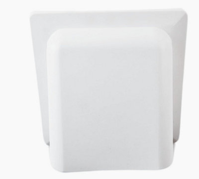 White  External Vent Cover -100mm Hooded Cowl with Backdraft Shutter Ventilation Grill Plastic Cowled Vent Outlet Grille Hatch