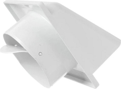 White  External Vent Cover -100mm Hooded Cowl with Backdraft Shutter Ventilation Grill Plastic Cowled Vent Outlet Grille Hatch - 4