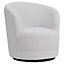 White Faux Fur Accent Swivel Chair 80cm W x 74cm D x 81cm H
