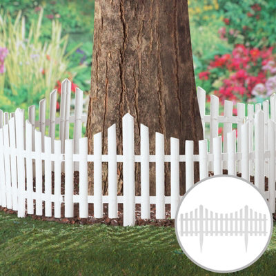 White Fence Garden Edging 4pcs