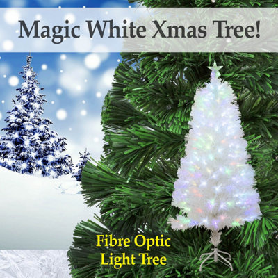 White Fibre Optic Christmas Tree 180cm - 3