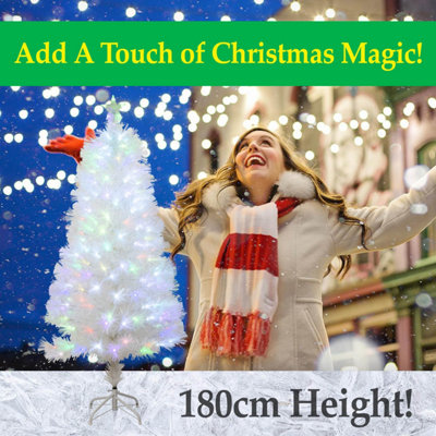 White Fibre Optic Christmas Tree 180cm - 5