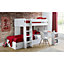 White Finished Bunk Bed with Desk and Under Bed Storage (90cm)