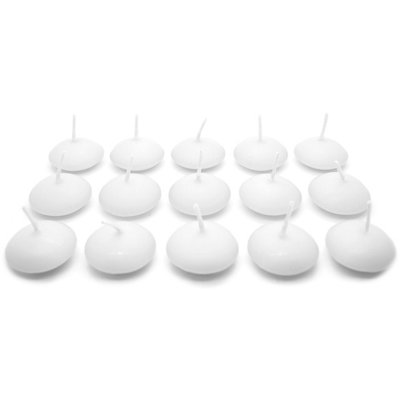 White Floating Candles, Pack of 15, Unscented, Long Burning Time, Tealights Candles, Romantic Decoration Wedding Dinner Christmas