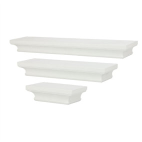 White Floating Shelves Set of 3 - M&W