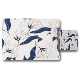 White Flowers (Placemat & Coaster Set) / Default Title