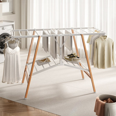 White Foldable Aluminium Clothes Drying Rack