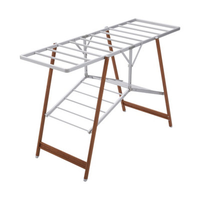 White Foldable Aluminium Clothes Drying Rack