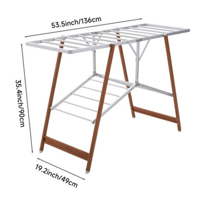White Foldable Aluminium Clothes Drying Rack