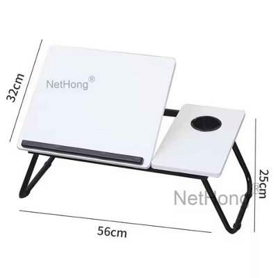 White Folding Laptop Table Bed Tray Portable Desk for Sofa or Breakfast