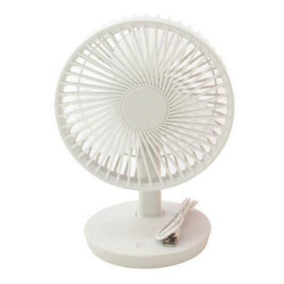 White Folding USB Desk Table Fan Rechargeable Battery Compact Cooling ...