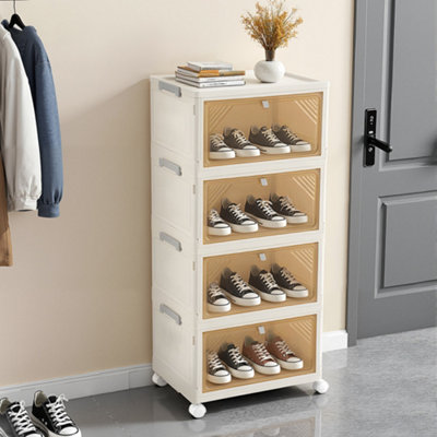 White, Four-layer Foldable, 39cm W x 28cm D x 83cm H
