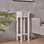 White French Style Small Slim Accent Console Table Wooden Plant Stand with Drawer