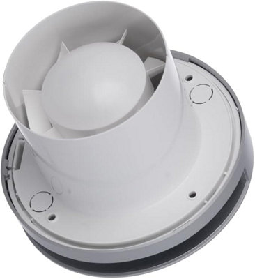 White Front Cover Silent Round Bathroom Extractor Fan 100mm / 4" with Timer - 3