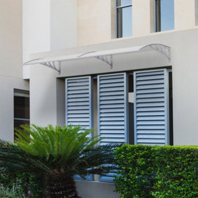 White Front Door Canopy Outdoor Awning Window Garden Canopy Patio Porch Awning Rain Shelter Cover W 190 cm