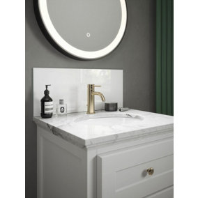 White Frost Glass Bathroom Splashback 250mm x 600mm x 4mm