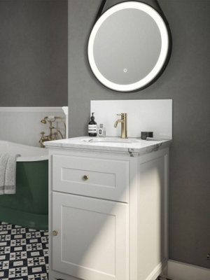 White Frost - Self Adhesive - Toughened Glass Bathroom Splashback 250mm x 600mm x 4mm