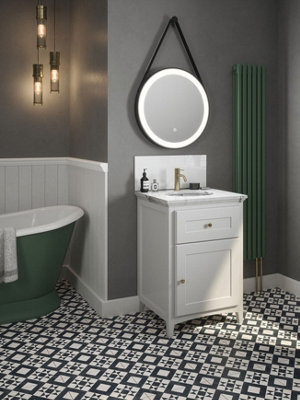 White Frost - Self Adhesive - Toughened Glass Bathroom Splashback 250mm x 600mm x 4mm