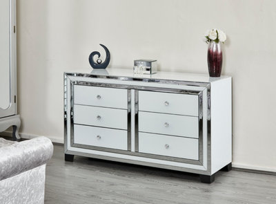 Glass mirrored drawers online