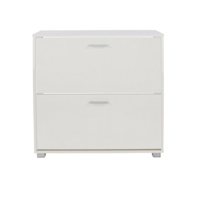 White Gloss 2 door shoe cabinet