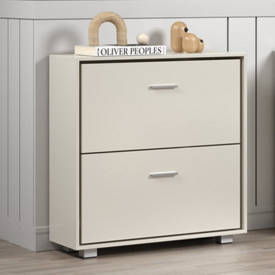 White Gloss 2 door shoe cabinet - 7