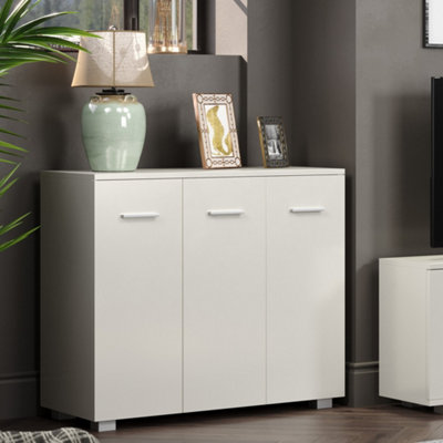 White Gloss 3 door medium sideboard, Lido White