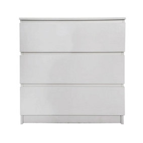 White Gloss Deep Drawer Chest of Drawers (3 Drawers)