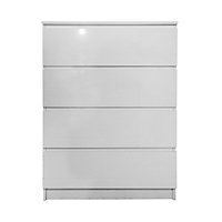White Gloss Deep Drawer Chest of Drawers (4 Drawers)