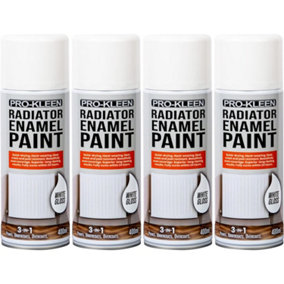 White Gloss Heat Resistant Radiator Enamel Paint 400ml x3