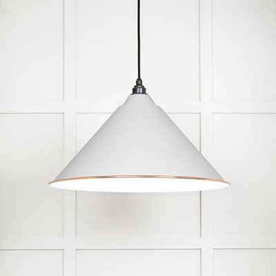 White Gloss Hockley Pendant in Flock