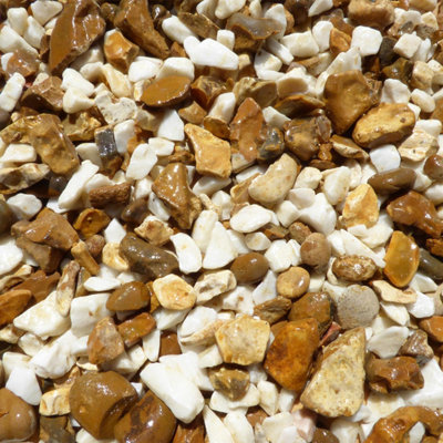 White/Gold Blend 16-20mm Decorative Garden Aggregates Borders Paths Driveways Yards Landscaping 800kg